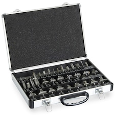 VonHaus 35 Pc Router Bits Accessories Set Kit with Aluminium Carry Case