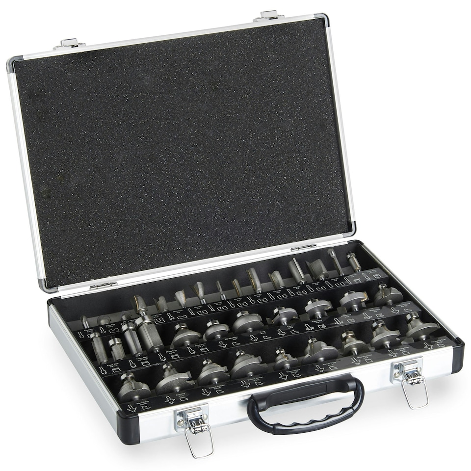 image 1 of VonHaus 35 Pc Router Bits Accessories Set Kit with Aluminium Carry Case