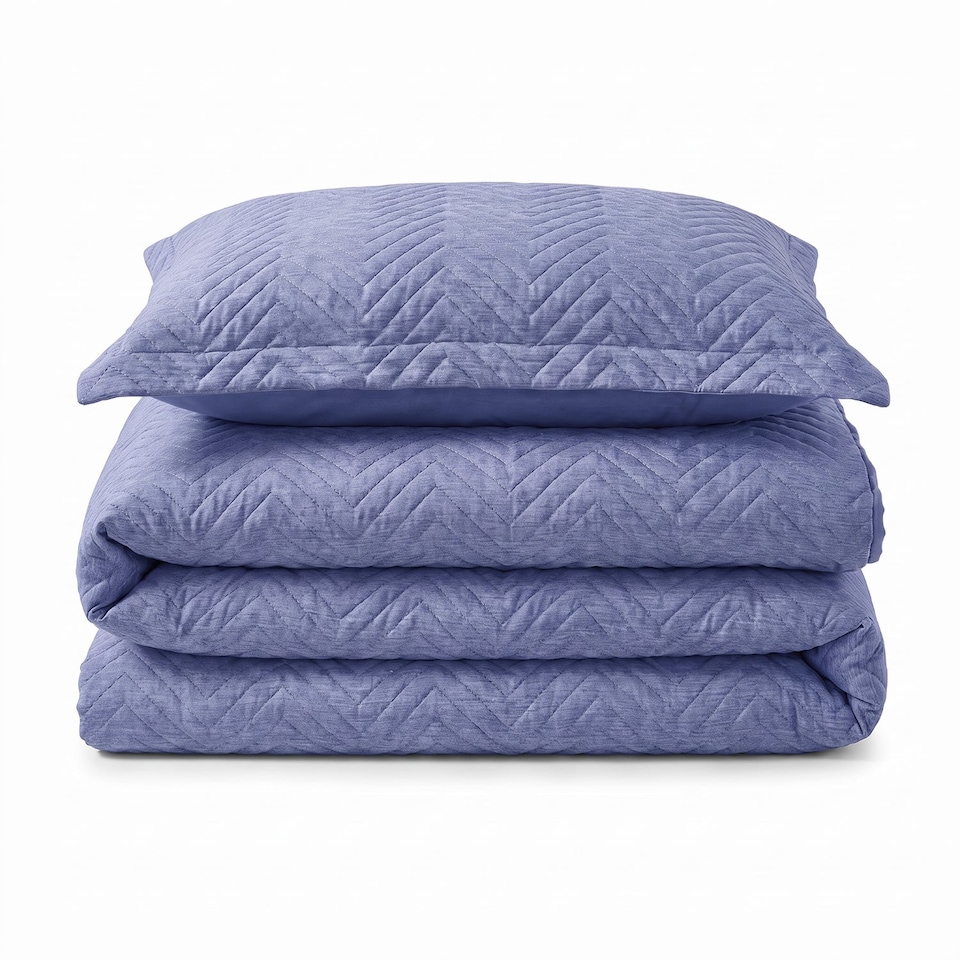 Home Republic Hudson Semi Printed Quilted Duvet Cover and Pillowcase Set