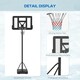 image 8 of SPORTNOW Basketball Backboard Hoop Net Set w/ Wheels, 200-305cm - Black