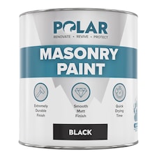 Polar Masonry Paint Multi-Purpose Interior & Exterior Emulsion Paint Matt | Black | Black | 500 ml