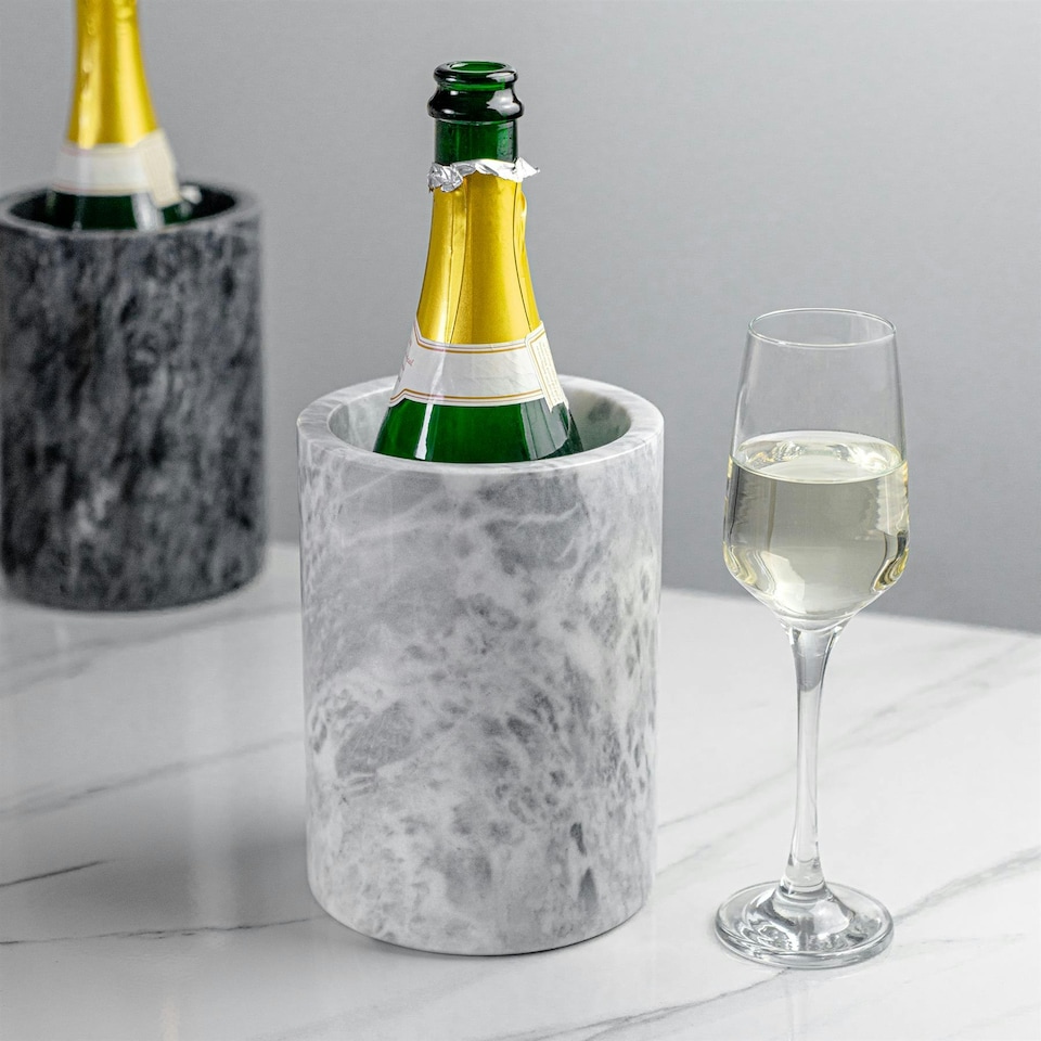 image 1 of Argon Tableware Marble Wine Bottle Cooler - 13cm - Grey Grey