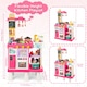 image 4 of Large Kitchen Playset for Kids (Pink) - Pretend Cooking Toy Gift for Boys & Girls