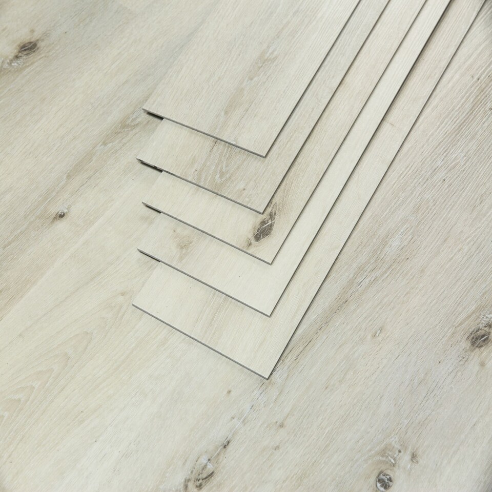 image 1 of Click LVT Flooring SPC 5.0mm NodSl White Ash Plank Wood Effect For Home & Contract Commercial Use | White | White | Planks per Pack:  10  | Coverage per Pack: 2.23m² | 1