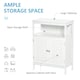 image 7 of kleankin Wooden Bathroom Floor Cabinet with Door Corner Storage Oragnizer White