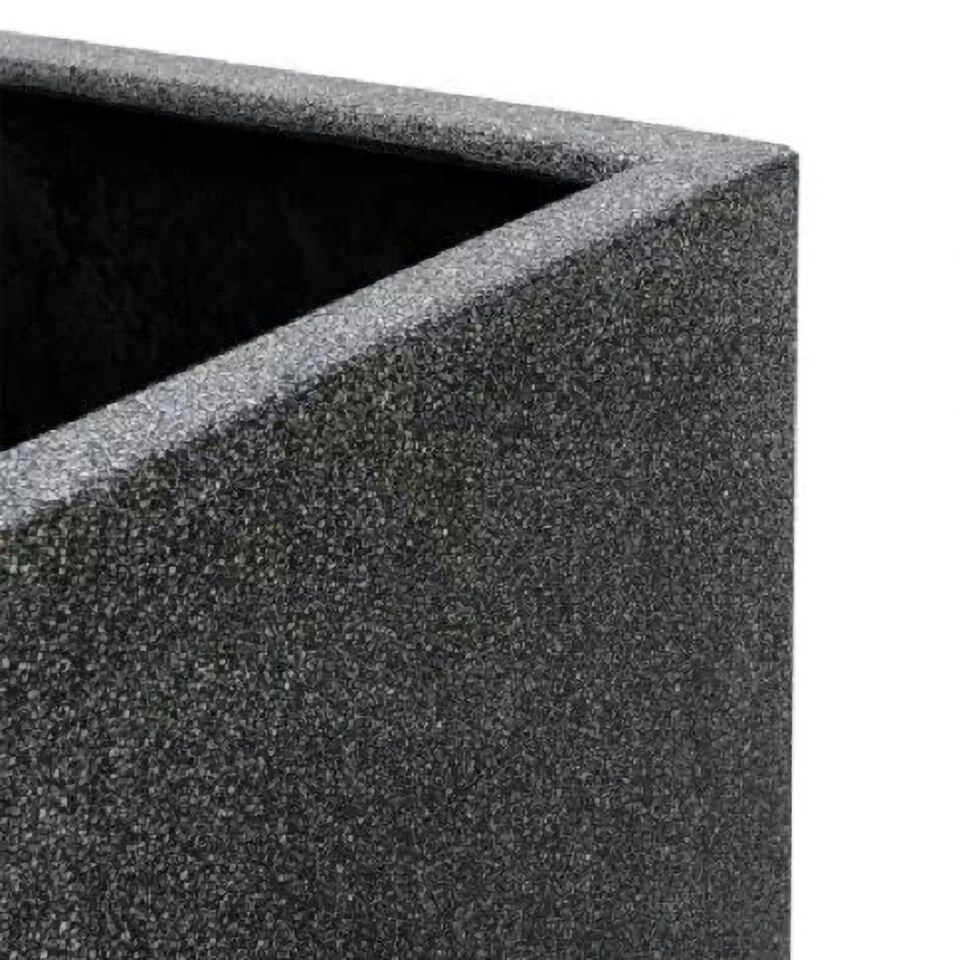 image 1 of Primrose Poly Terrazzo Stone Large Black Outdoor Trough Planter 100cm
