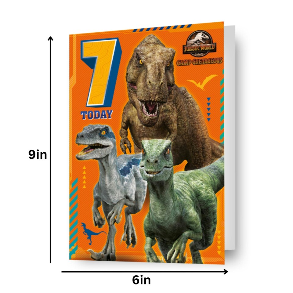 image 1 of Jurassic World Age 7 Birthday Card