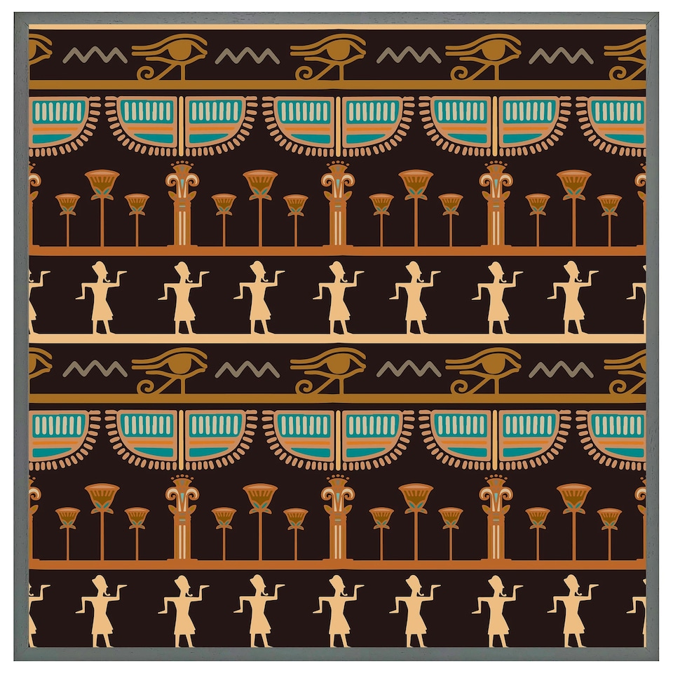 image 1 of Orange & black hieroglyphs (Picture Frame) Grey | M
