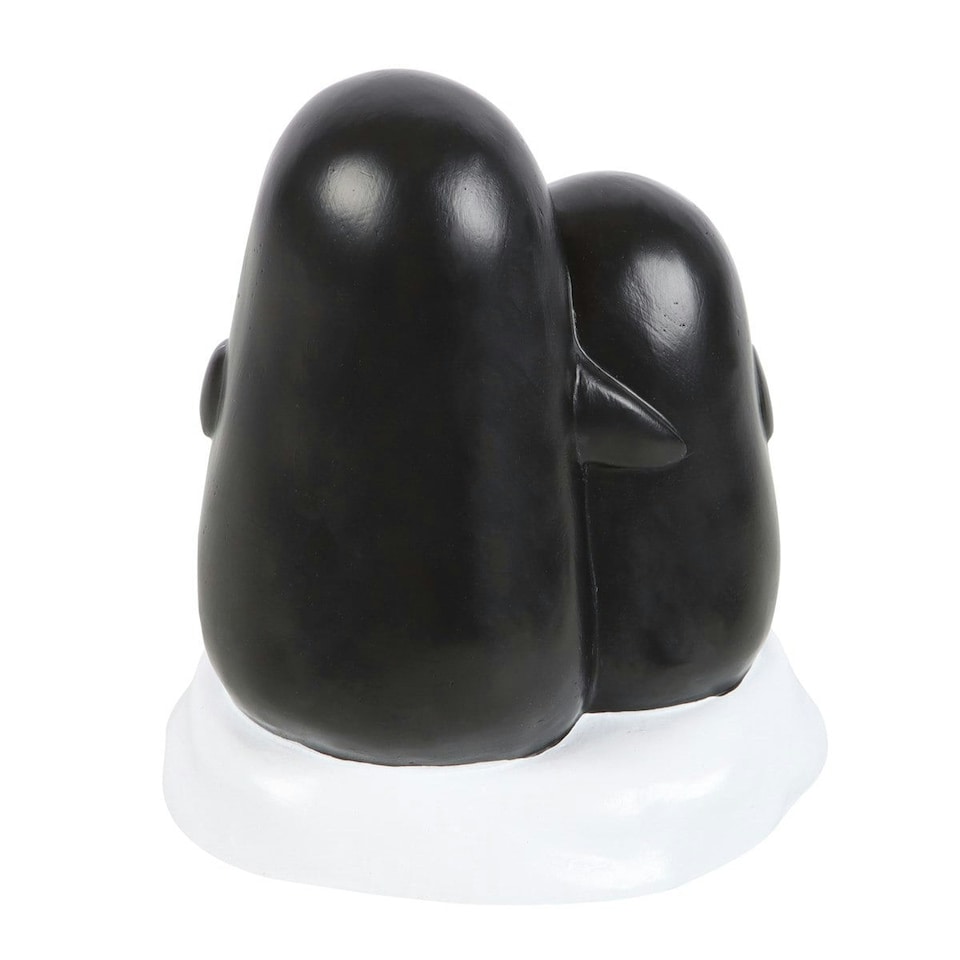 image 1 of Something Different Snuggle Season Resin Penguin Ornament - Black/White - One Size