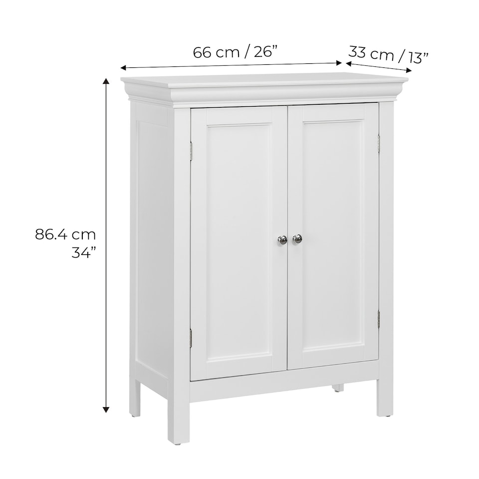 image 1 of Teamson Home Wooden Bathroom Floor Cabinet White Stratford