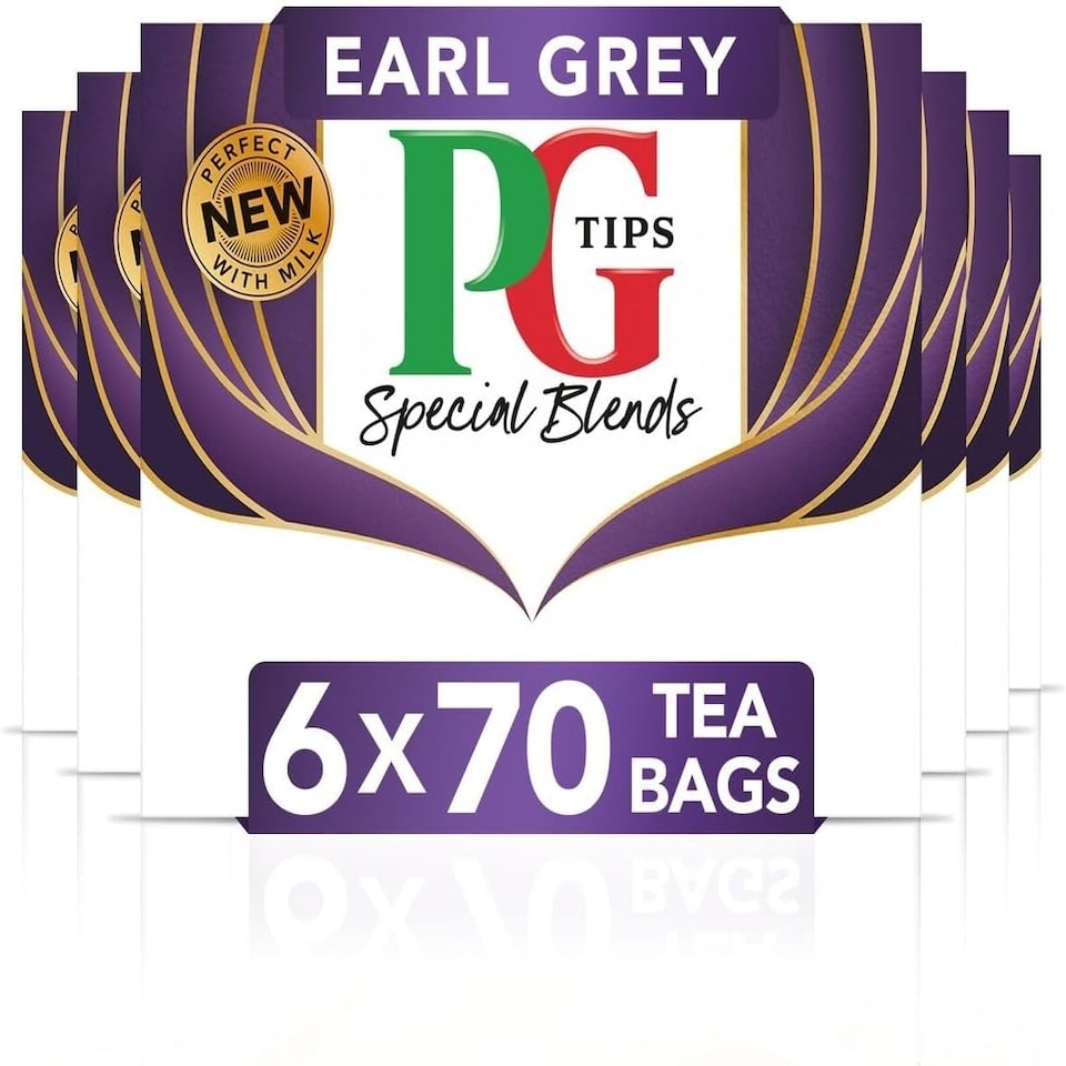 image 1 of PG Tips Special Blends Earl Grey Tea, Refreshing, Light & Citrusy, 70 Teabags, 6 Pack | Purple