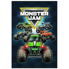 Monster Jam Fleece Truck Blanket - Black/Blue - 150cm x 100cm