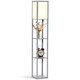 image 1 of HOMCOM 3Tier Floor Lamp, Floor Light with Storage Shelf, Reading Standing Lamp with Acrylic Shade for Living Room, Bedroom, Kitchen, Dining Room, Office, Dorm, 160cm, Grey