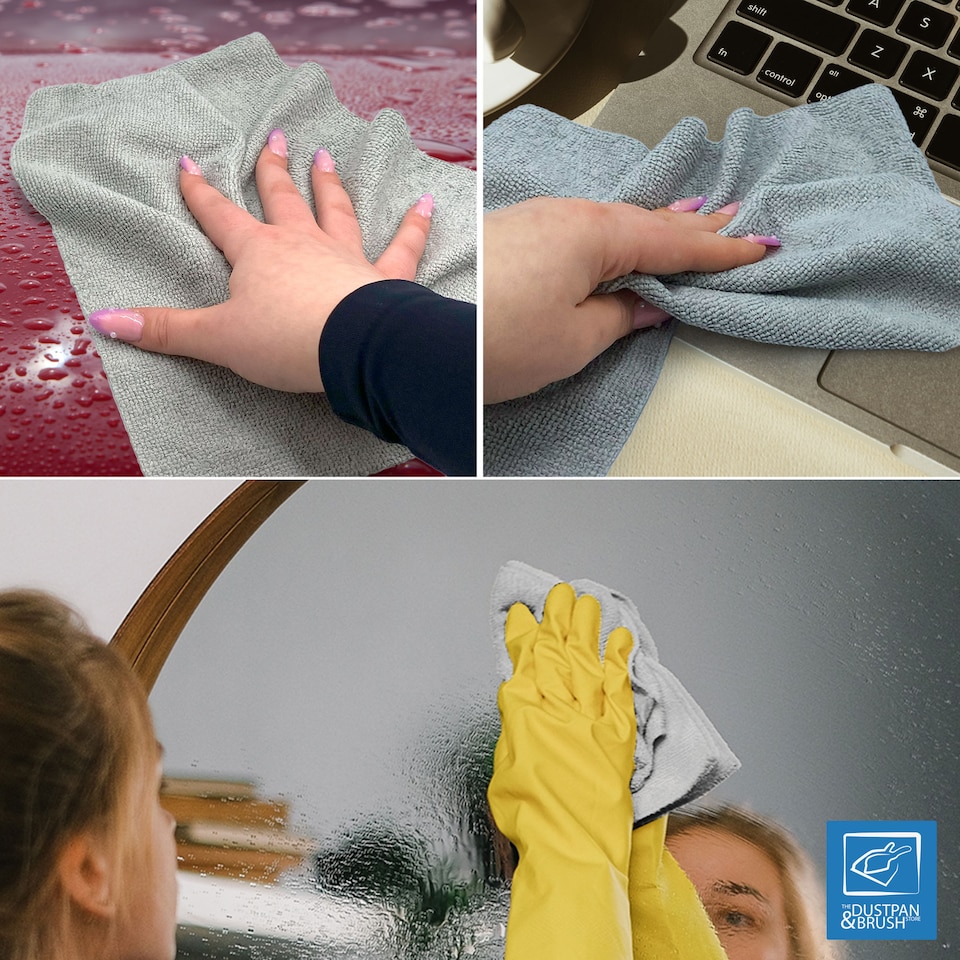 image 1 of Microfibre Cleaning Cloth Roll 30cm x 30cm Easy Tear-Off Lint-Free Wipes - Pack of 50