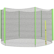 SPORTNOW 8ft Trampoline Net Replacement with 6 Plastic Pole Covers, Weather-Resistant Trampoline Netting Replacement with Zipped Entrance, Poles Not Included