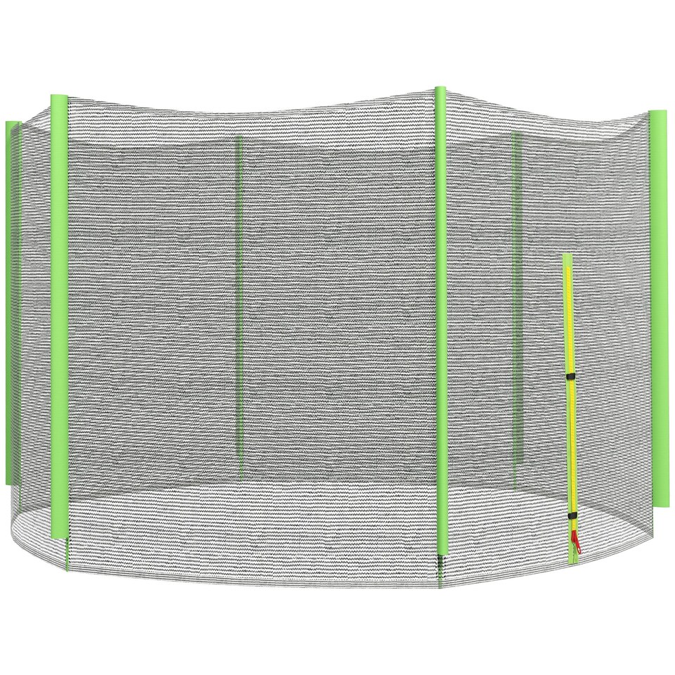 image 1 of SPORTNOW 8ft Trampoline Net Replacement with 6 Plastic Pole Covers, Weather-Resistant Trampoline Netting Replacement with Zipped Entrance, Poles Not Included