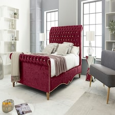Epsol Crush Superking Bed Frame - Maroon