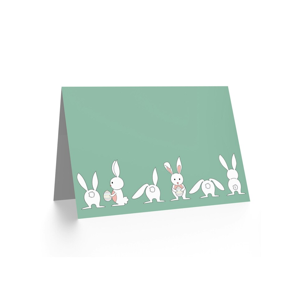 image 1 of Bunny Poses Rabbits Springtime Easter Card