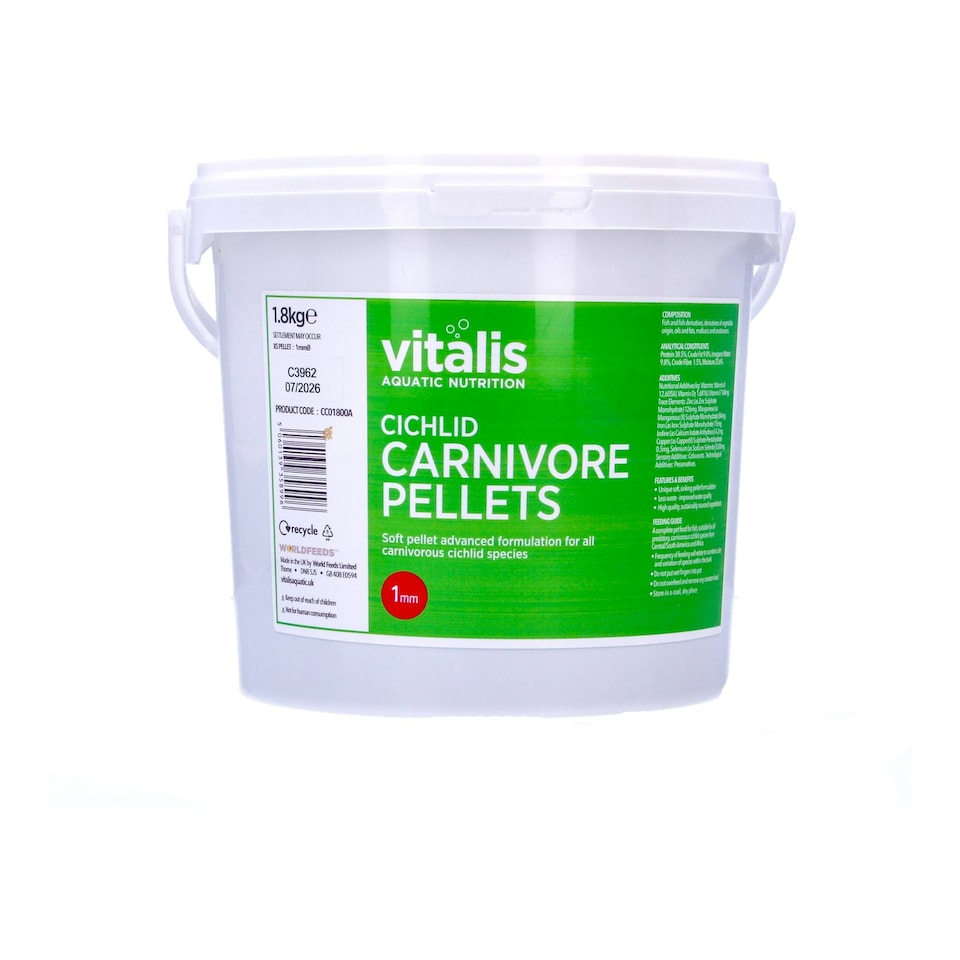 image 1 of Vitalis Cichlid Carnivore Pellets - 1mm Pellets Multi