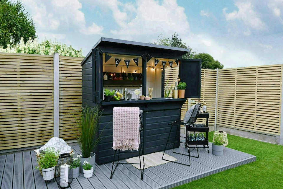 image 1 of Forest Garden 6x3 25yr Guarantee Shiplap Pressure Treated - Pent Garden Bar