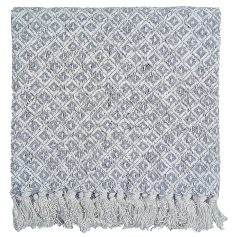 image 1 of Eden Cotton Geometric Throw Brown | Brown (254x254 cm)