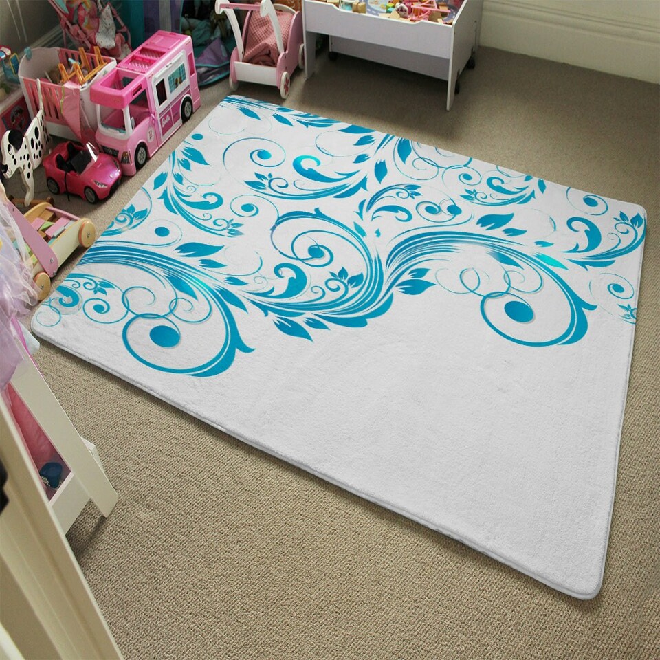 image 1 of Swirls (Rug) Blue | Large: 140x200cm