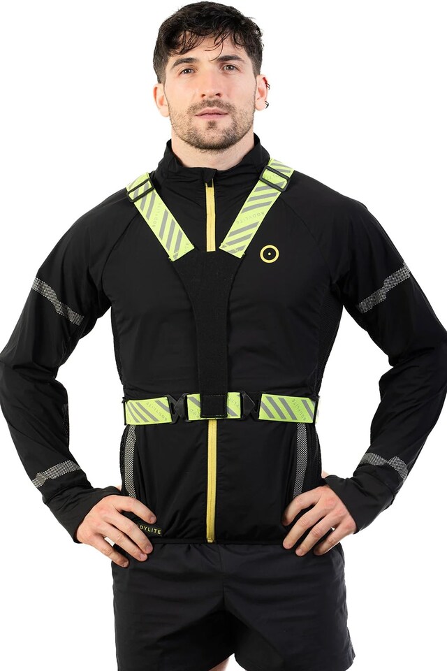image 1 of Bodylitegear Night Vision Vest, 360 Reflective, Adjustable Waist & Shoulder Straps, Velcro Mount For Light, High Visibility, Safety Gear, Neon Yellow