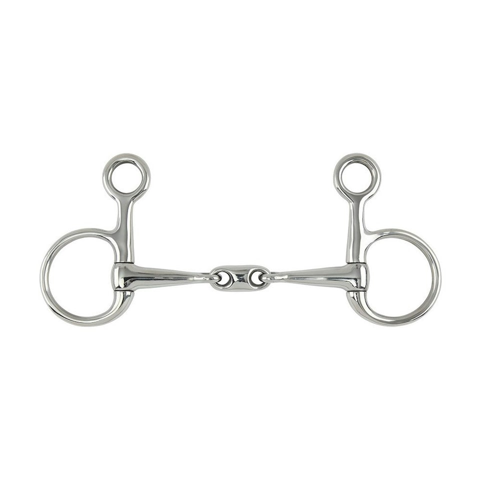 Shires Lozenge Horse Hanging Cheek Snaffle Bit - Silver - 5in