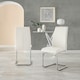 image 2 of Furniturebox 2x Lorenzo White Faux Leather Chrome Dining Chairs