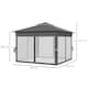 image 5 of Outsunny 3.36 x 3.36m Pop Up Gazebo with Sides, 20 SolarPowered LED Lights, Netting, Roller Bag, 4 Weight Bags, Marquee Party Tent, Height Adjustable Instant Event Shelter, Grey