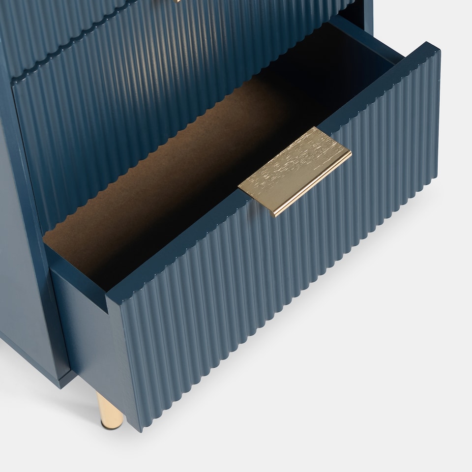 image 1 of OHS Ribbed 4-Drawer Unit Engineered Wood Cabinet Storage