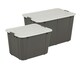 image 2 of 3 x 16L Grey Organic Multi Capacity Stackable Large Reinforced Storage Containers With Clip Lock Lids Grey
