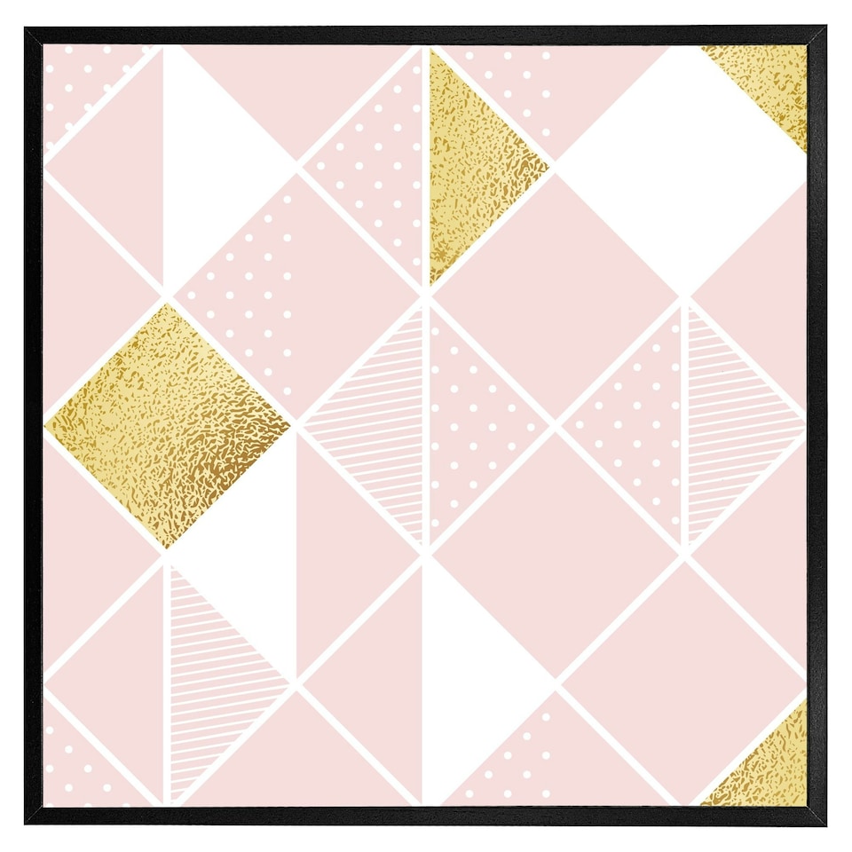 image 1 of Pink & gold geometric (Picture Frame) Grey | L