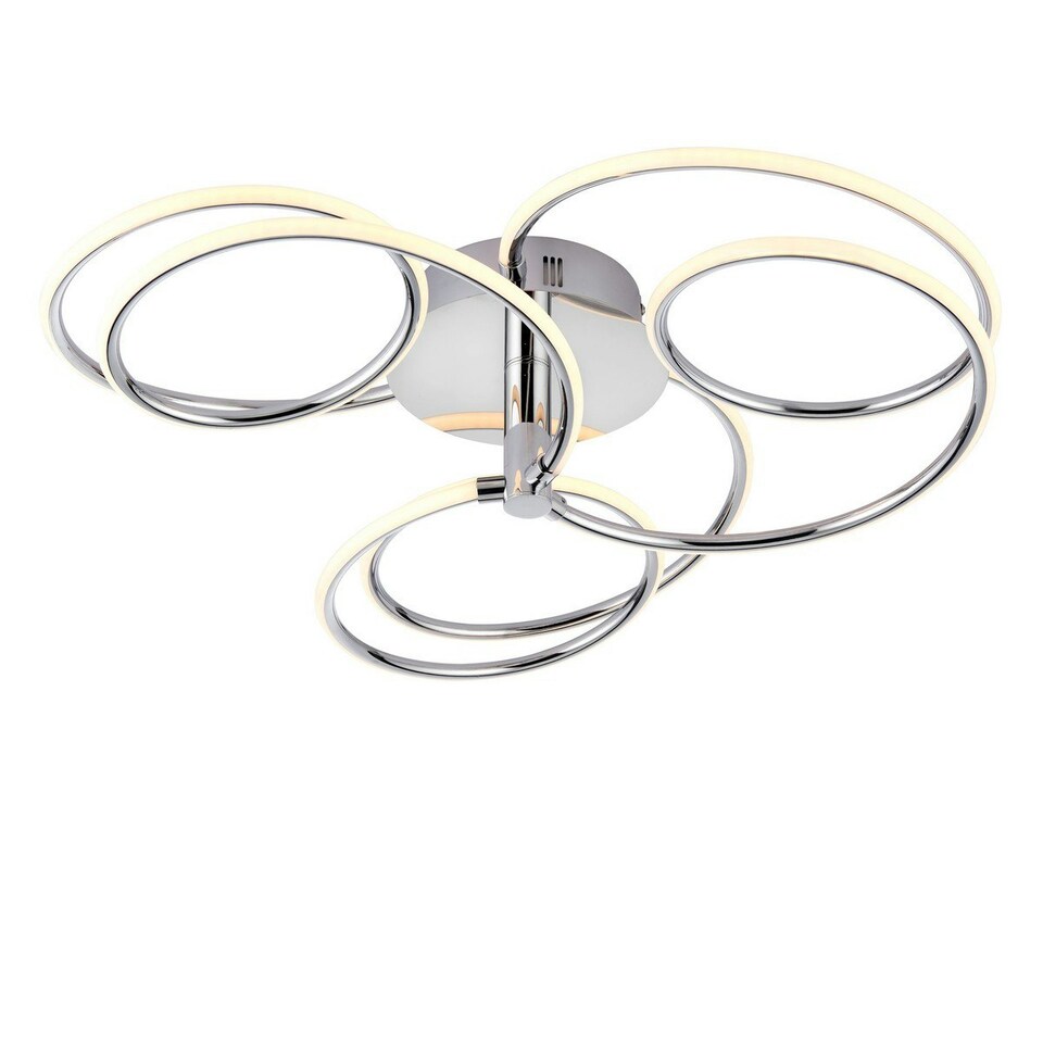 image 1 of Eterne LED Semi Flush Light Chrome Plate & White Silicone