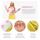 image 2 of 80cm Hawaiian Long Yellow Hula Skirt & Lei | Yellow | 6