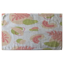 botanical elements with line art Designer Bath Towel | Multi