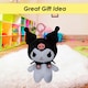 image 7 of Hello Kitty Soft Toy Clip On Kuromi Cute Plush Huggable Cuddly 12cm Black