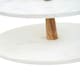 image 4 of Monzaro Two Tier Marble and Acacia Wood Cake Stand White