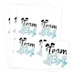 image 1 of Team Boy Bunny Gender Reveal Square Stickers 95mm - Sheet of 4