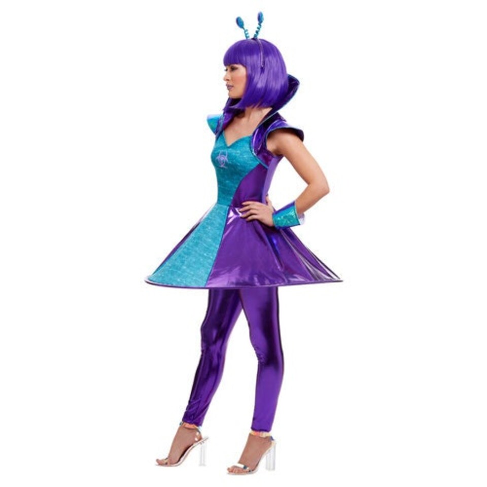 image 1 of Alien Lady Fancy Dress Costume Ladies Large - UK 16-18 Blue | 16