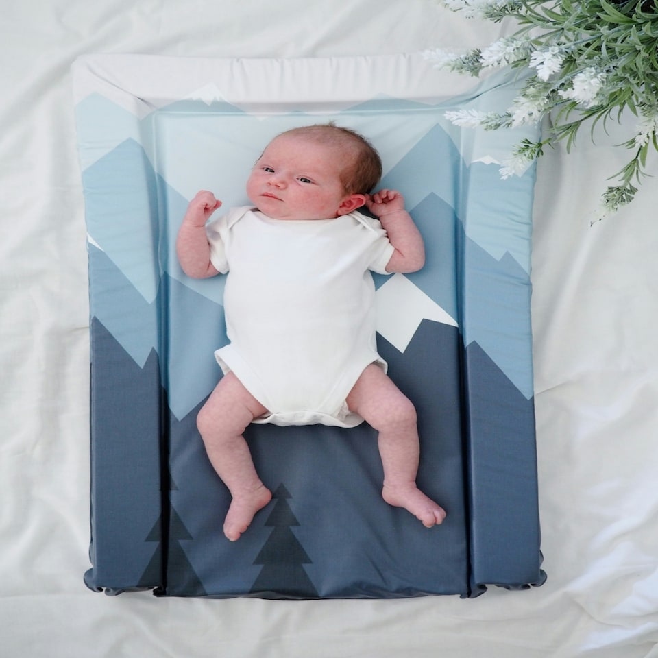 image 1 of Gilded Bird Flat Baby Changing Mats -Blue Mountains