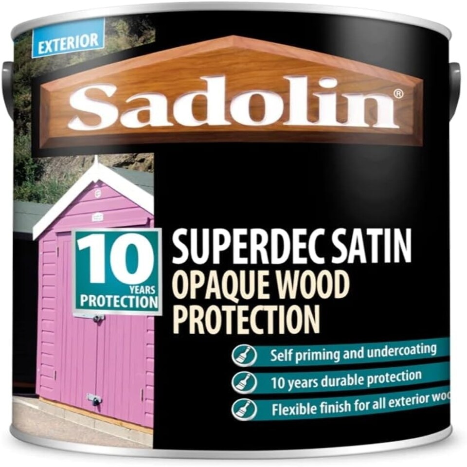 image 1 of Sadolin Superdec Satin Black 1ltr