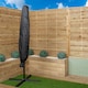 image 9 of 3m Cantilever Banana Blue Parasol. Crank Handle & Parasol Base Weights