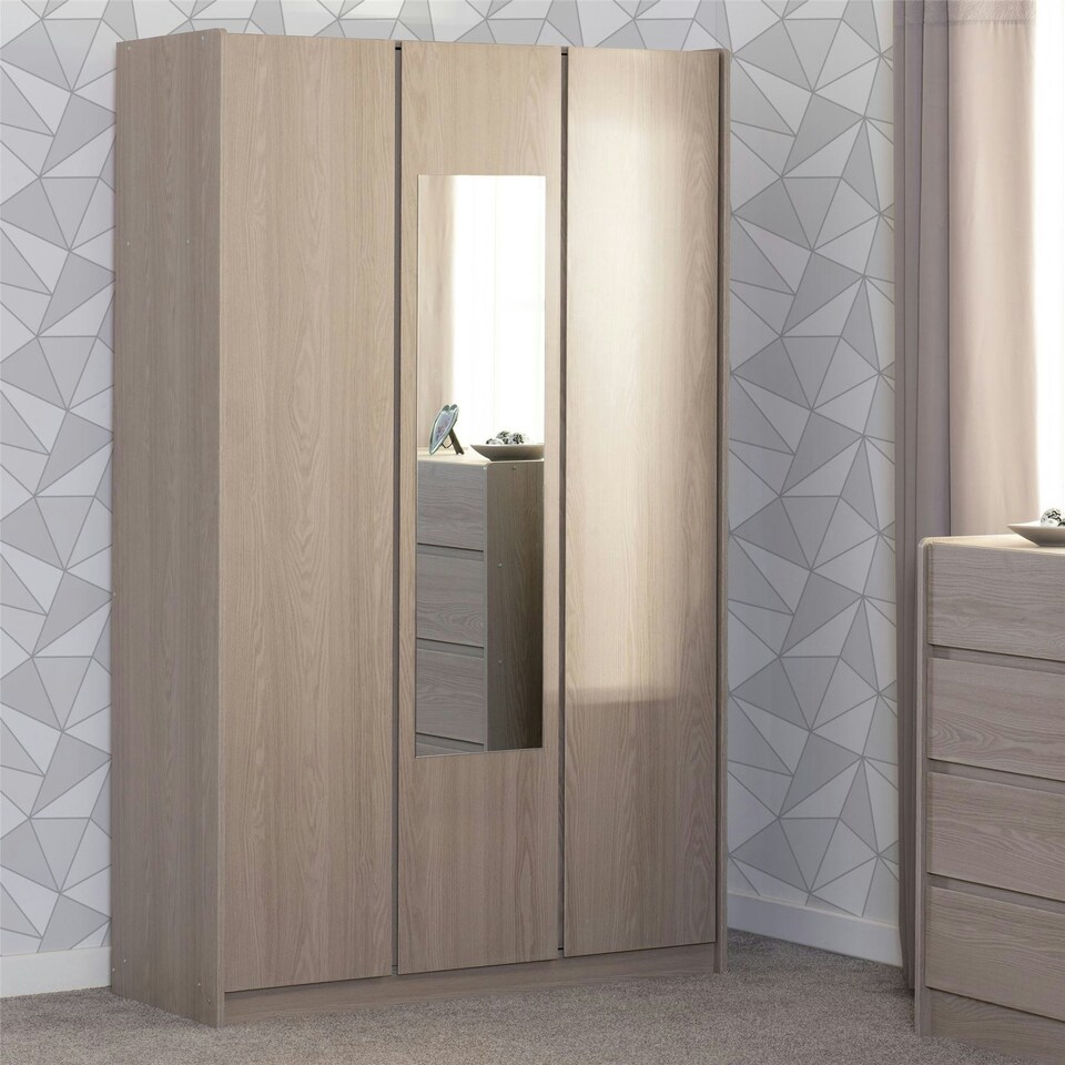 image 1 of Paris 3 Door Triple Mirrored Wardrobe