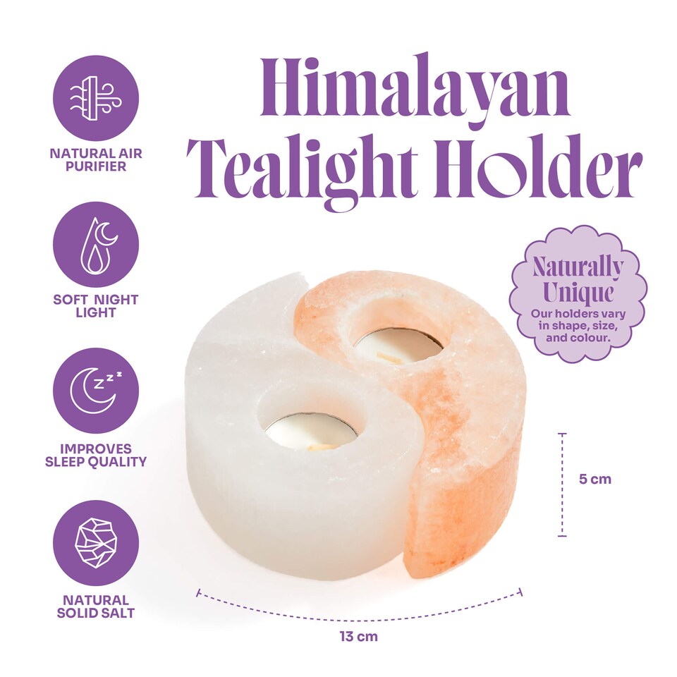 image 1 of Myga Yin & Yang Himalayan Salt Tealight Holder