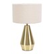 image 1 of ValueLights Jax Antique Brass Touch Table Lamp Cream Boucle Shade