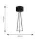 image 3 of ValueLights Lottie Black Wood Tripod Floor Lamp with Black Velvet Drum Shade | Black