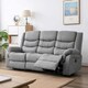 image 1 of Seattle 3 Seater Fabric Manual Recliner Sofa (Grey)