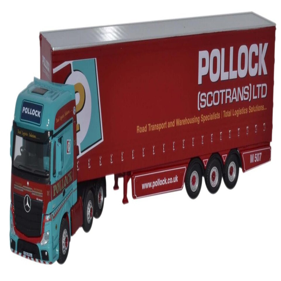 Oxford Diecast Mercedes Actros MP4 GSC Actros Curtainside Pollock