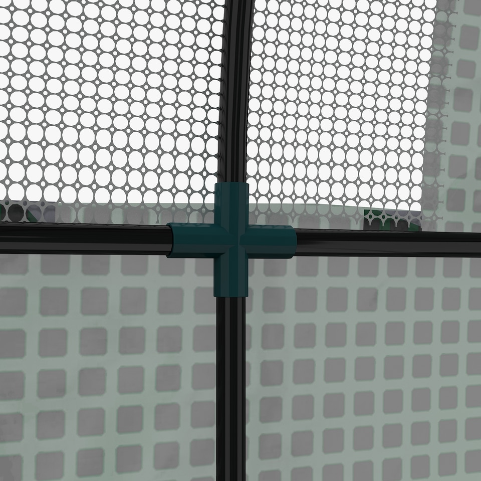 image 1 of Outsunny 1.8 x 1.8 x 2m Polytunnel Greenhouse with Doors and Mesh Windows